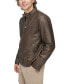 Фото #3 товара Men's Faux Leather Racer Jacket