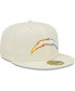 Men's Cream Los Angeles Chargers Chrome Dim 59FIFTY Fitted Hat