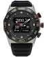 ფოტო #1 პროდუქტის Men's CZ Smart Hybrid Black Silicone Strap Smart Watch 44mm