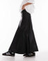 Фото #4 товара Topshop leather look fishtail maxi skirt in black