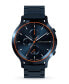 ფოტო #1 პროდუქტის Men's Blue Orange Chronograph Blue Stainless Steel Link Watch 42mm