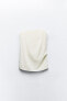 Фото #8 товара Асимметричный топ из ткани в стиле рустик со сборками ZARA