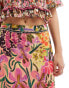 Hope & Ivy maxi skirt with thigh split in floral co-ord Разноцветный, 40 - фото #3