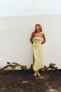 Фото #1 товара Платье из полупрозрачной ткани с принтом с открытыми плечами ZARA