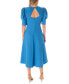 ფოტო #2 პროდუქტის Women's Puff-Sleeve Ottoman Knit Midi Dress