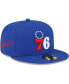 Фото #1 товара Men's Royal Philadelphia 76ers 3x NBA Finals Champions Dual-Tone Logo 59FIFTY Fitted Hat