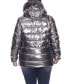 Фото #5 товара Plus Size Metallic Puffer Coat with Hoodie