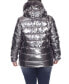 Plus Size Metallic Puffer Coat with Hoodie