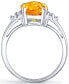 Фото #2 товара Кольцо Macy's Citrine & Diamond Sterling Silver