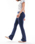 Stradivarius flare legging with fold over waist in navy