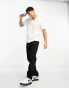 ONLY & SONS ribbed oversized polo co-ord in white