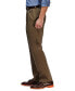 Men's Premium No Iron Khaki Classic Fit Pleat Hidden Expandable Waist Pants