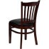 Фото #2 товара Hercules Series Vertical Slat Back Mahogany Wood Restaurant Chair - Black Vinyl Seat