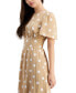 Фото #4 товара Juniors' Polka-Dot Cutout-Back Smocked-Waist Dress