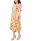 ფოტო #4 პროდუქტის Plus Size Printed Tie-Waist Midi Dress