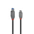 Lindy 0.5m USB 3.2 Type C to B Cable - Anthra Line - 0.5 m - USB C - USB B - USB 3.2 Gen 1 (3.1 Gen 1) - 500 Mbit/s - Black