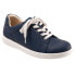 Trotters Adore T2117-400 Womens Blue Leather Lace Up Lifestyle Sneakers Shoes