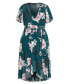 ფოტო #3 პროდუქტის Plus Size Blossom Short Sleeve Dress