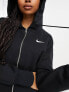 Фото #5 товара Nike mini swoosh oversized full zip hoodie in black and sail