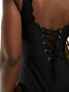 Фото #3 товара The Frolic atlantis scallop neckline latice back swimsuit in black