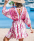 ფოტო #2 პროდუქტის Women's Floral Print Tassel Mini Beach Dress