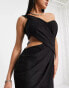 Фото #8 товара Jaded Rose one shoulder mini dress in black