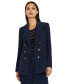 Фото #1 товара Women's Peak-Lapel Long-Sleeve Button-Front Blazer