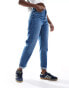 DTT Veron relaxed fit mom jeans in mid blue wash Голубой, 44 - фото #1