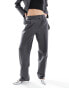 Фото #4 товара Only rhinestone straight leg tailored trouser co-ord in dark grey