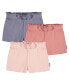 Baby Girls Baby Pull-On Knit Shorts, 3-Pack