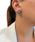 ფოტო #3 პროდუქტის Denim Ombré (1-1/2 ct. t.w.) & Nude Diamond (1/10 ct. t.w.) Flower Stud Earrings in 14k White Gold