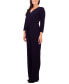 Petite 3/4 Sleeve Belted Wide Leg Jumpsuit