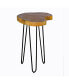 Hairpin Natural Live Edge Wood with Metal 20" Round End Table