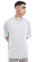 ASOS DESIGN essential oversized high neck t-shirt in grey