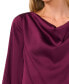 Women's Cowlneck Blouson-Sleeve Blouse