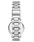 ფოტო #2 პროდუქტის Women's Quartz Crystal Studded Silver-Tone Link Bracelet Watch 36mm