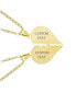 ფოტო #3 პროდუქტის Simple Plain BFF Breakable Split 2 pcs Set Broken Heart Break Apart Puzzle Pendant Necklace Women For Mom 18K Gold Plated