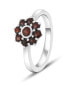 Charming silver ring with garnets GRAAGG1