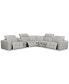 Фото #1 товара CLOSEOUT! Haigan 6-Pc. Leather "L" Shape Sectional Sofa with 3 Power Recliners, Created for Macy's