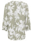 ფოტო #2 პროდუქტის Women's Pure Viscose 3/4 Sleeve Abstract Floral Tunic Blouse