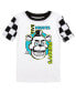 ფოტო #2 პროდუქტის Little Boys Freddy Fazbear Face Youth Black & White Checkered Short Sleeve Shirt & Sleep Pants Set