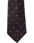 Canali Maroon Floral Square Silk Tie Men's Red Os