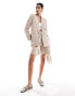 Mango linen co-ord blazer in beige