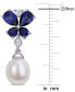 Фото #3 товара Серьги Macy's Freshwater Pearl & Sapphire Butterfly