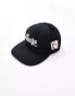 ASOS DESIGN fitted cap with multi embroidery in black