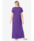 ფოტო #2 პროდუქტის Plus Size Long Lace Top Stretch Knit Gown