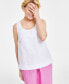 Фото #1 товара Women's Linen Eyelet Tank Top, Created for Macy's
