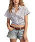 ფოტო #1 პროდუქტის Women's Cotton Twisted Collared Shirt