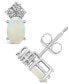 ფოტო #1 პროდუქტის Opal (1/2 ct. t.w.) and Diamond (1/8 ct. t.w.) Stud Earrings in 14K Yellow Gold or 14K White Gold