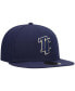 Фото #4 товара Men's Navy Tri-City Dust Devils Authentic Collection Team Home 59FIFTY Fitted Hat